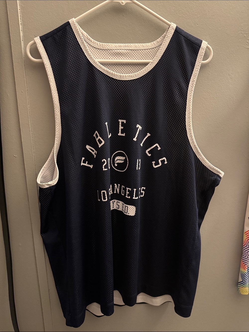 Fabletics Black and White Mesh Los Angeles Tank Jersey